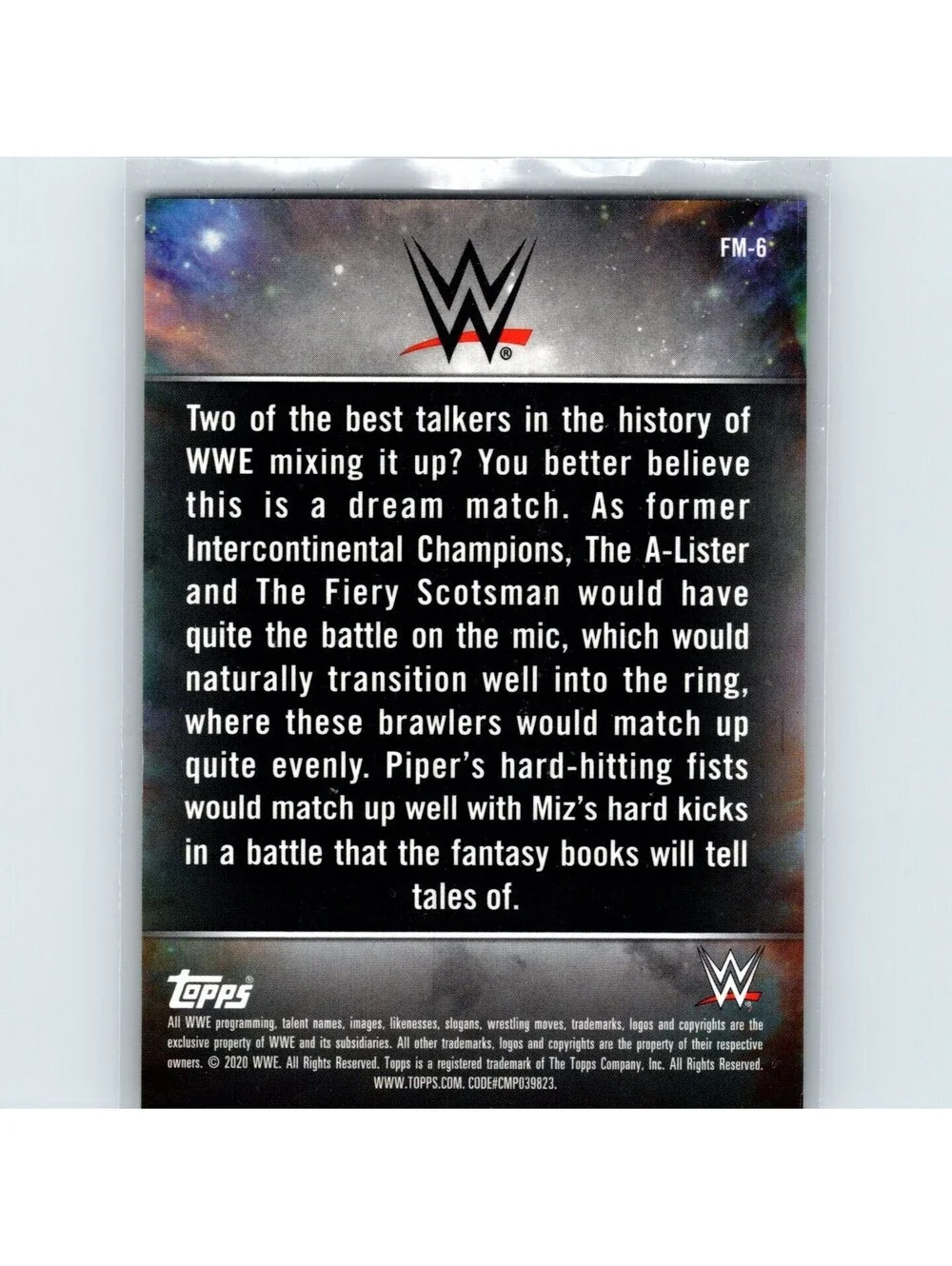 2020 Topps Chrome WWE - Roddy Piper vs The Miz FM-6 - Fantasy Matches Gold #/50